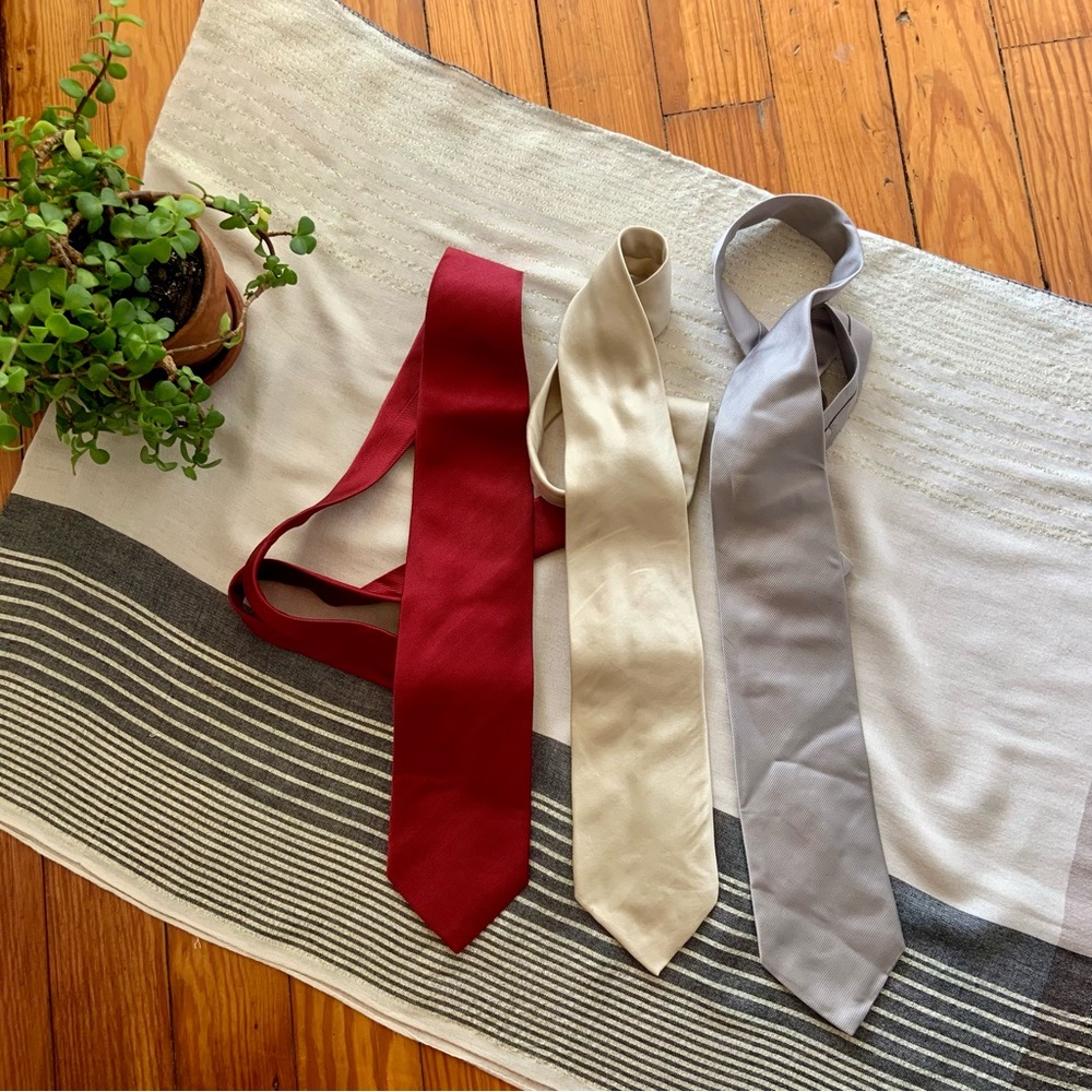 *flaws* 100% Silk Ties Lot of 3